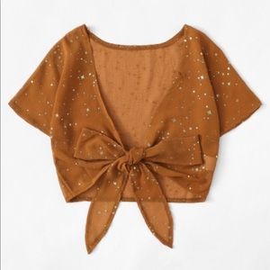 Star Print Knot Blouse